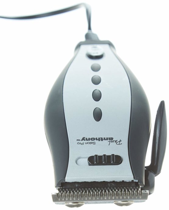 Paul Anthony Salon Pro Corded Hair Clipper - Lightweight - Self Sharpening Stainless Steel Blades - 4 Interchangeable Comb Guides - Precision Taper - Powerful Quiet Motor - Silver & Black - H5120BK - Image 2