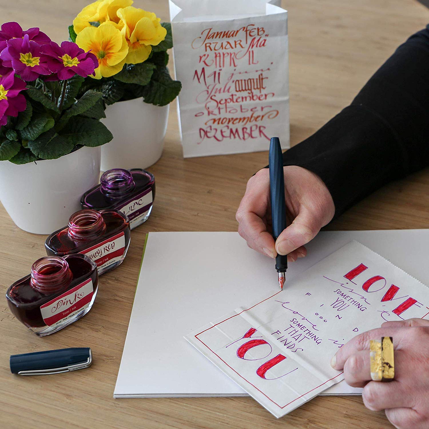 Slope Lettering ONLINE Slope Lettering Set Nib Size M and F Wild Berry – BigaMart