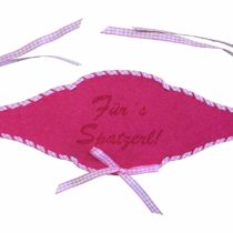 'Petra's Craft News A FBF32 °F3532 Bottle Belt, "für 's Spade Shorts Pink Felt with Pink Check Ribbon Threaded