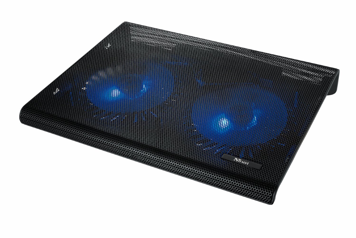 Trust Azul Laptop Cooling Pad, for Laptops up to 17.3 Inch, with 2 Illuminated Fans, Fits Up to 17.3 Inch, Tilted Design