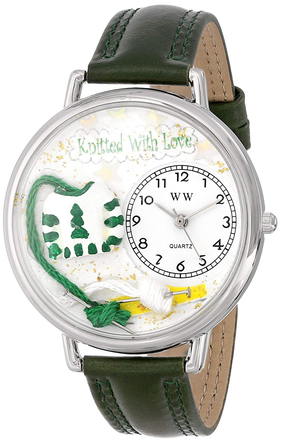 Whimsical Watches Nurse Red White Leather and Silvertone Unisex Quartz Watch with White Dial Analogue Display