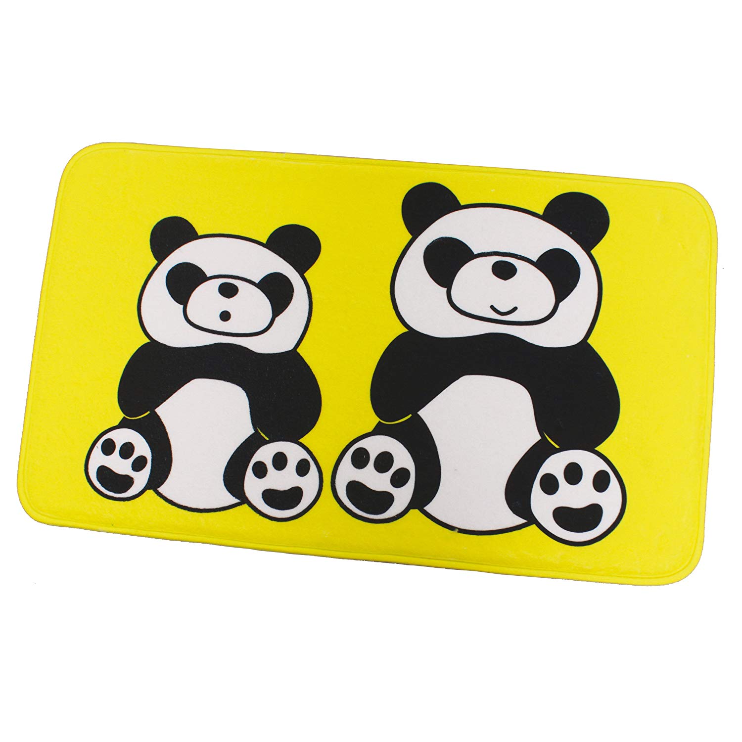MSV "Panda Bath Mat, Yellow/Black, 45 x 75 cm, 45 x 75 cm (Rectangular)