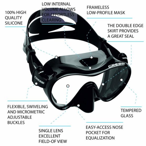 Cressi F1 Frameless Mask - Frameless Diving_Snorkeling Mask, Size L - S - Image 2