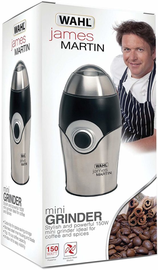 Wahl James Martin Mini Grinder, Electric Grinders Ideal for Coffee, Nuts and Spices, Safety Lock-In Lid, Brushed Stainless Steel, 150W, Capacity 70g, Bullet Design, Corded, Silver - Image 2