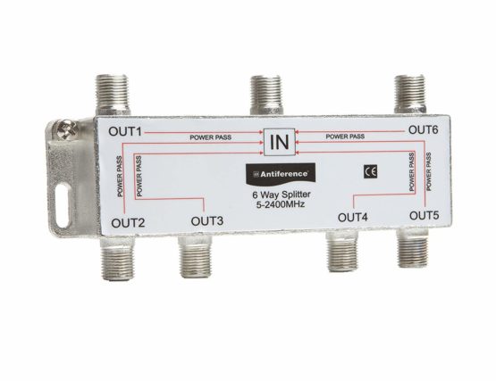 Antiference AS06 6 Way F-Type Indoor TV Signal Splitter