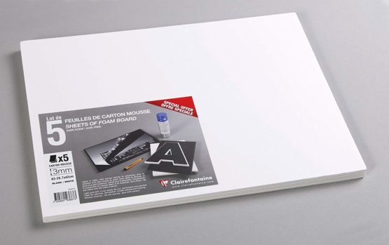 Clairefontaine Foam Boards, 3 mm Thick, A3, 5 Sheets - White