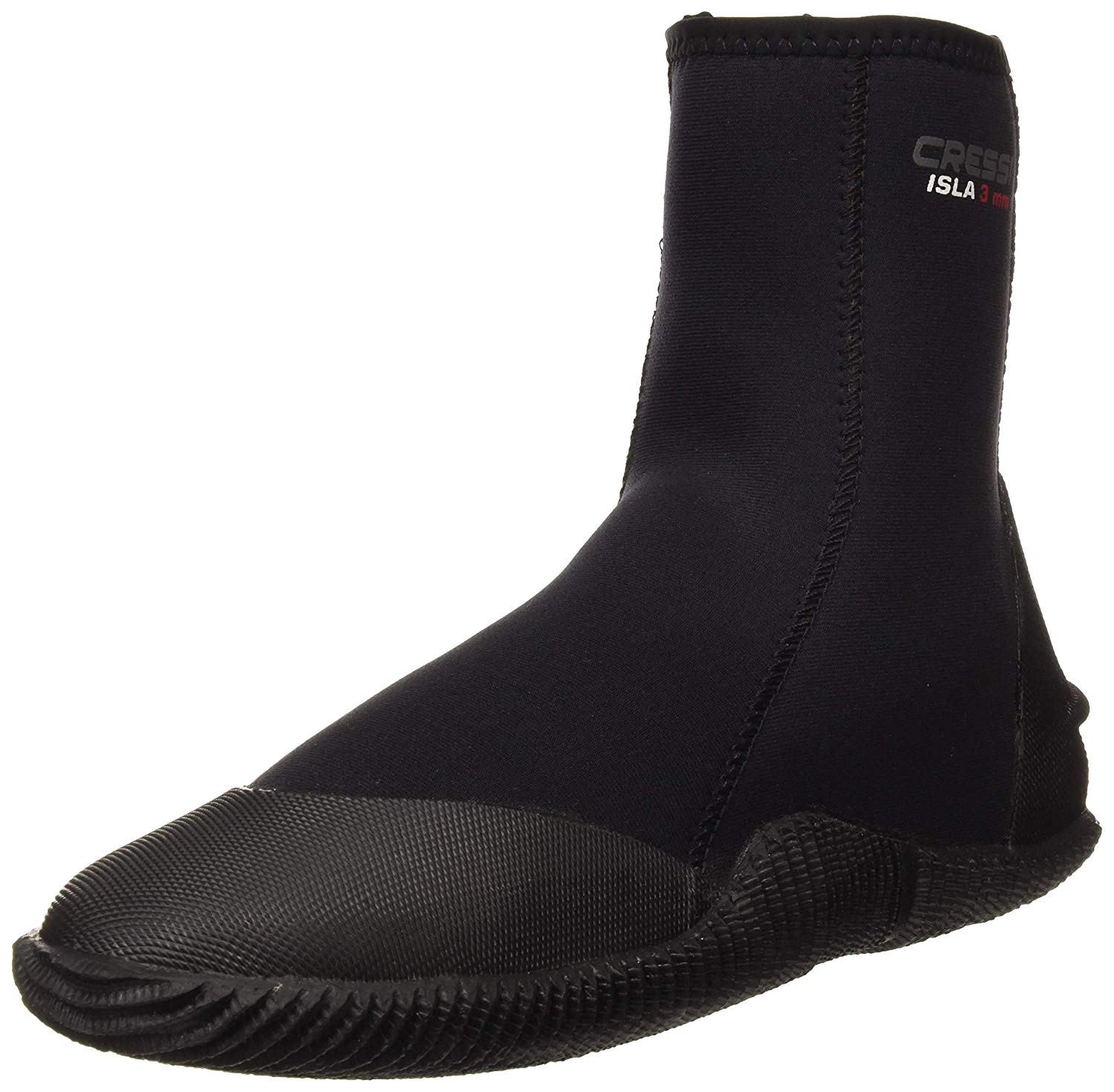 Cressi Isla W/Sole Boots Black/Red 5mm M_UK 7/7.5_EU 40/41 Unisex Diving Neoprene Boots with Rubber Soles