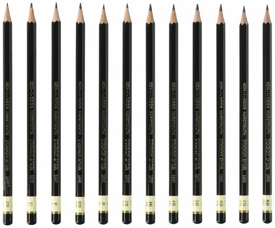 KOH-I-NOOR 1502012008PL Art Soft Grades 8B-2H (Set), (Yellow Casing)