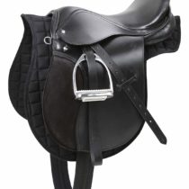 Kerbl 32196 Pony saddle set including belt, blanket, stirrups, stirrups, black, type 100
