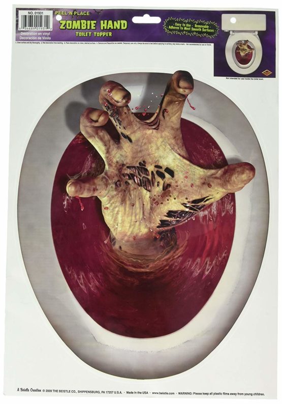 Beistle Hand Toilet Topper Peel 'N Place, Package of 1