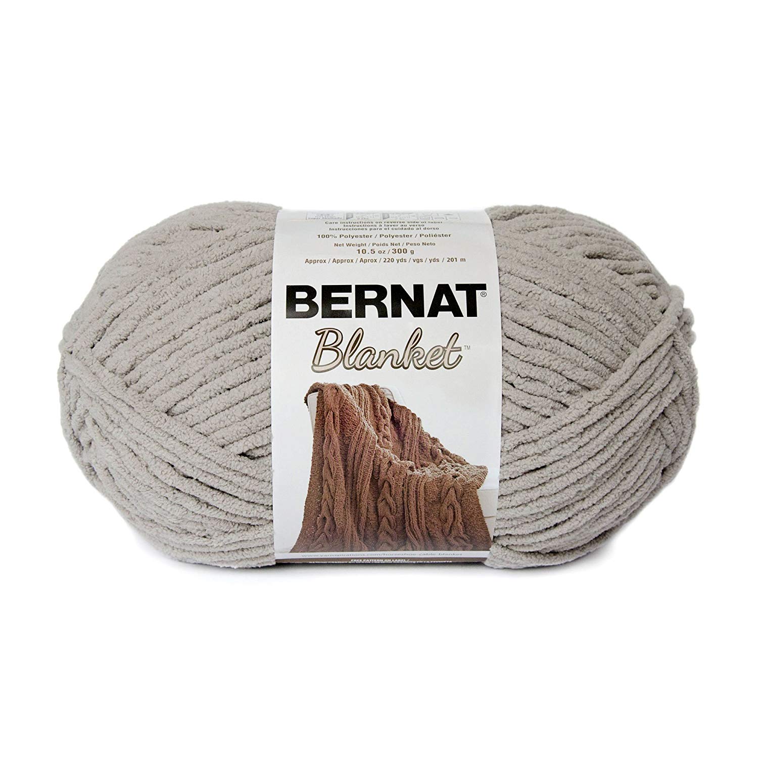 Bernat Blanket Yarn, 300 grs/ 10.5 oz, Pale Grey, 300g