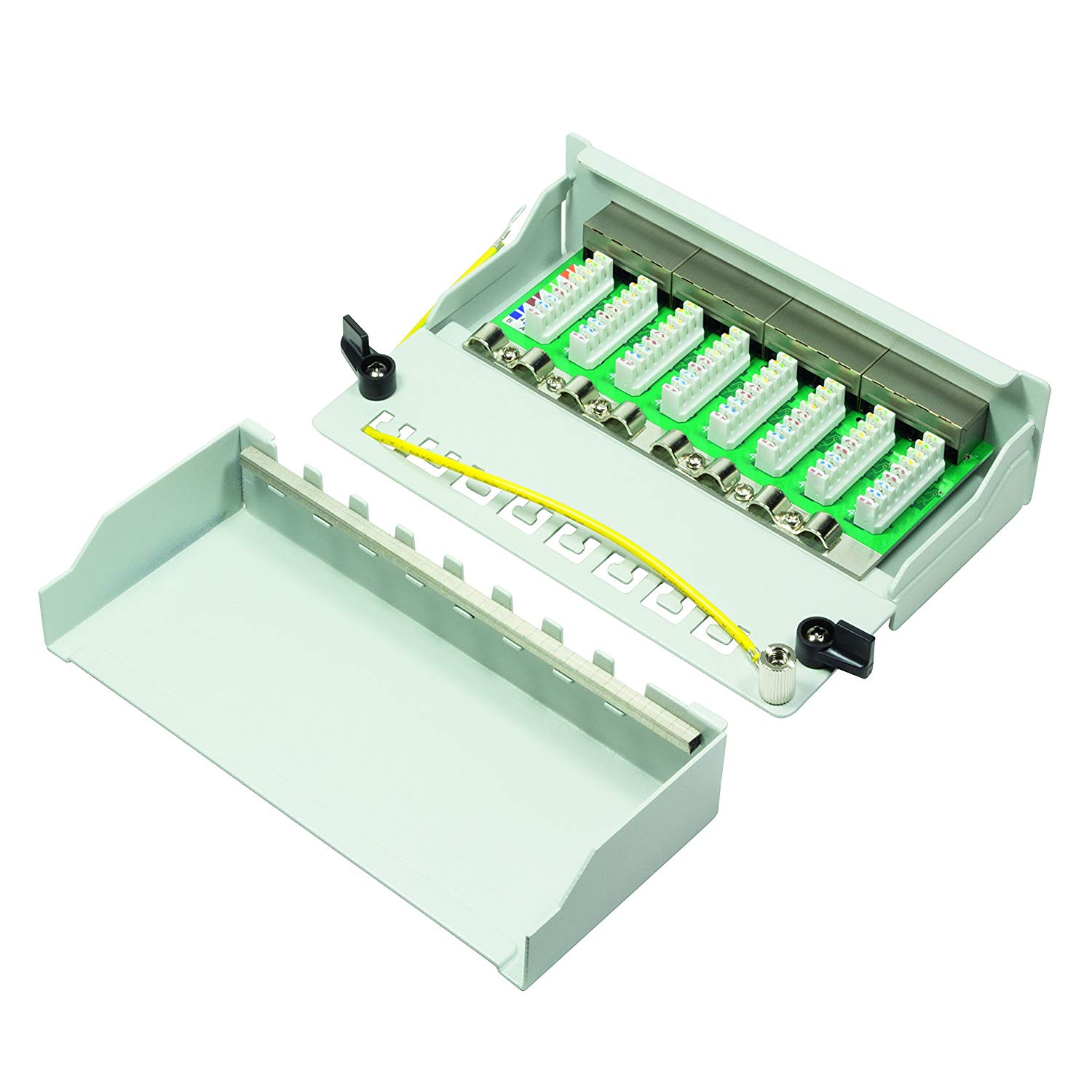 LogiLink Professional Patch Panels, Table/Wall/Desktop, STP (Shielded) light grey 8-Port - Image 4