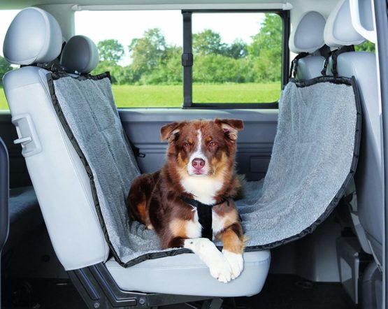 Trixie 1313 Protective Car Blanket, 1.45 × 1.60 m, Light Grey/ Black