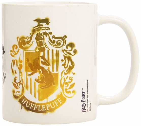 Harry Potter Hufflepuff and Hogwarts Crests Ceramic Mug in Presentation Box - Official Merchandise