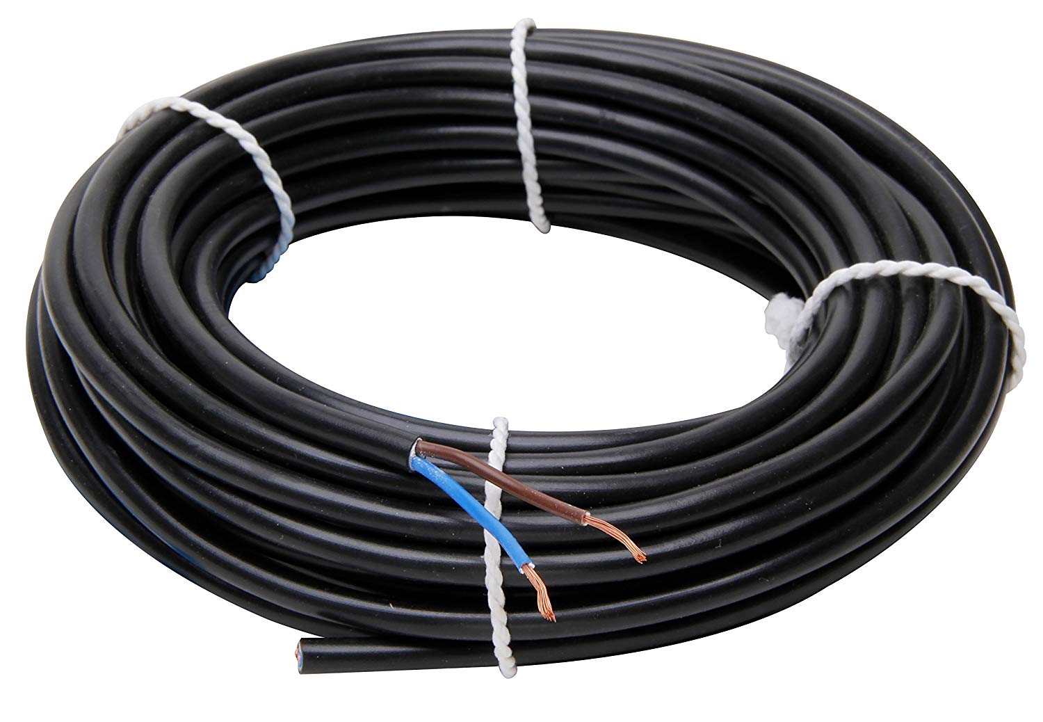 Kopp 152210845 Power Cord H03 VV-F 2 x 0.75 mm² 10 m Black, 10m Ring