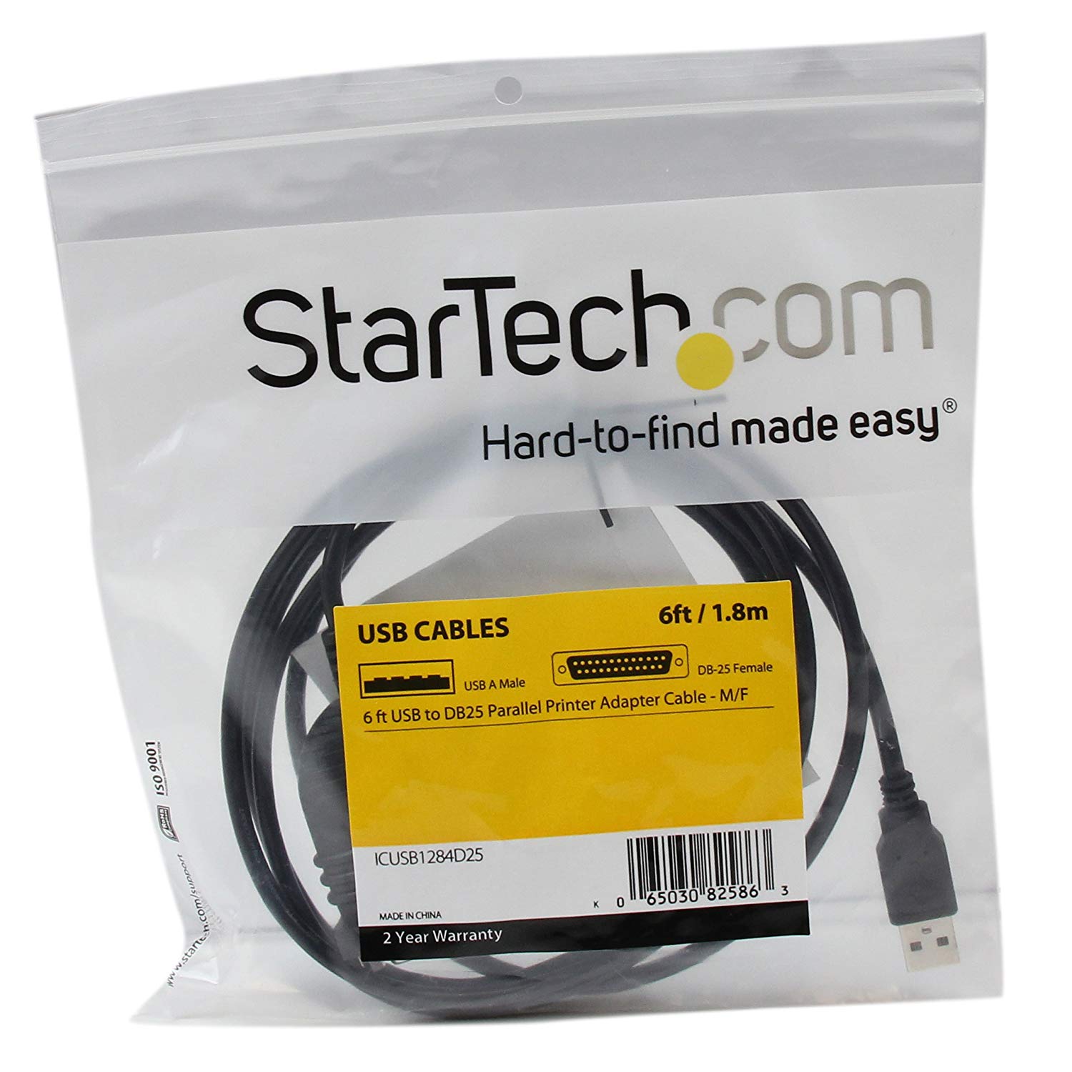 StarTech.com 6 ft / 1.8m USB to DB25 Parallel Printer Adapter Cable - USB to IEEE-1284 Printer Cable - USB A to DB25 M/F (ICUSB1284D25) - Image 4