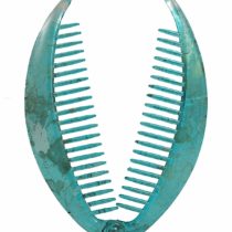 Caravan Turquoise/Gold Vine French Mane Hand Painted Circle Comb