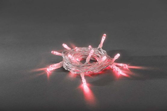 Konstsmide Christmas Lights/Indoor Use (IP20) Battery Fairy Lights/Battery Operated: 4Xaa 1.5V (Excl.)/6 Hour Optional Timer/50 Red Diodes/Transparent Cable Battery Lights - Image 2