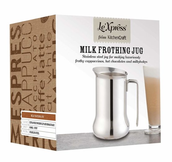 KitchenCraft Milk Frother Jug, Stainless Steel, Silver, 650 ml - Image 2