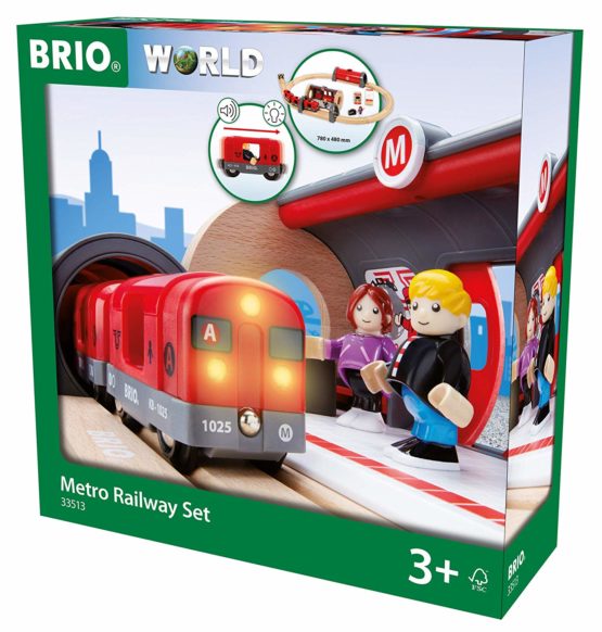 BRIO World Metro Train Set for Kids Age 3 Years Up - Compatible with all BRIO Railway Sets & Accessories