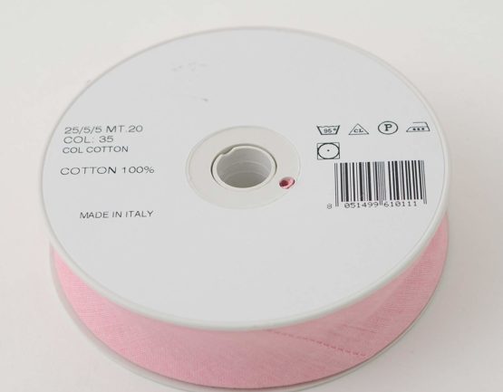 Inastri 25/5/5 mm Cotton Bias Binding, Pink - Image 4