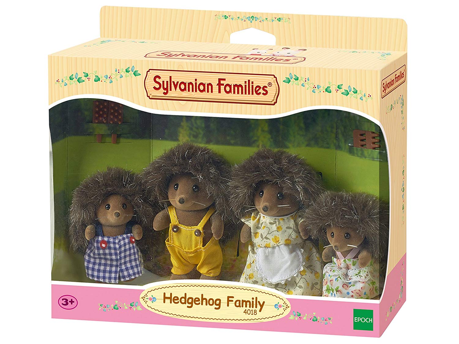 Sylvanian Families Hedgehog Family - dollhouse playset 4018, 20.1 x 15.0 x 5.6