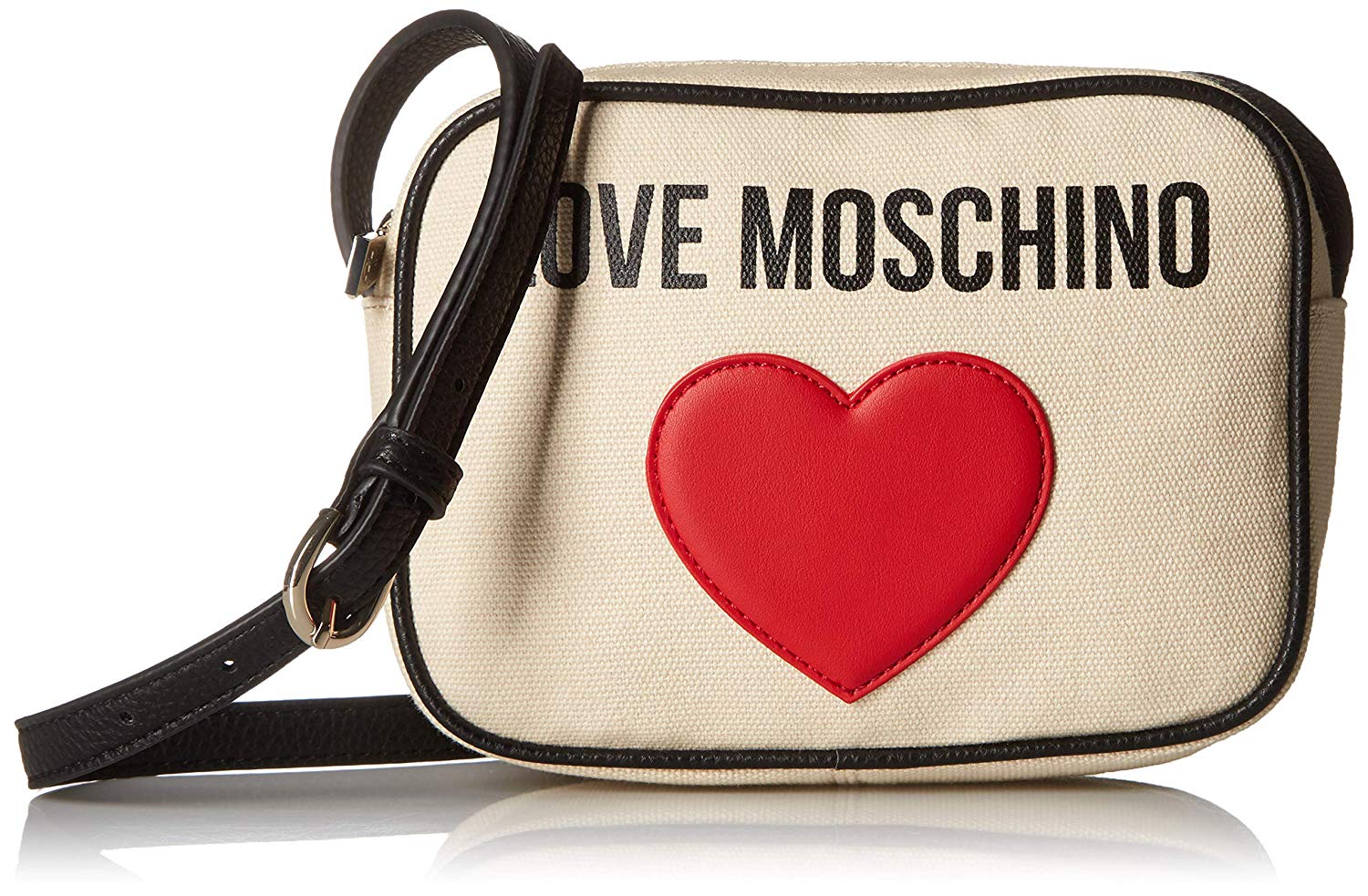 Love Moschino Borsa Canvas E Pebble Pu, Women’s Top-Handle Bag, Black ...