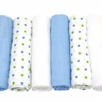 MuslinZ Premium High Quality 100% Cotton Baby Muslin Squares 70x70cms (Blue Combo, 6 Pack)