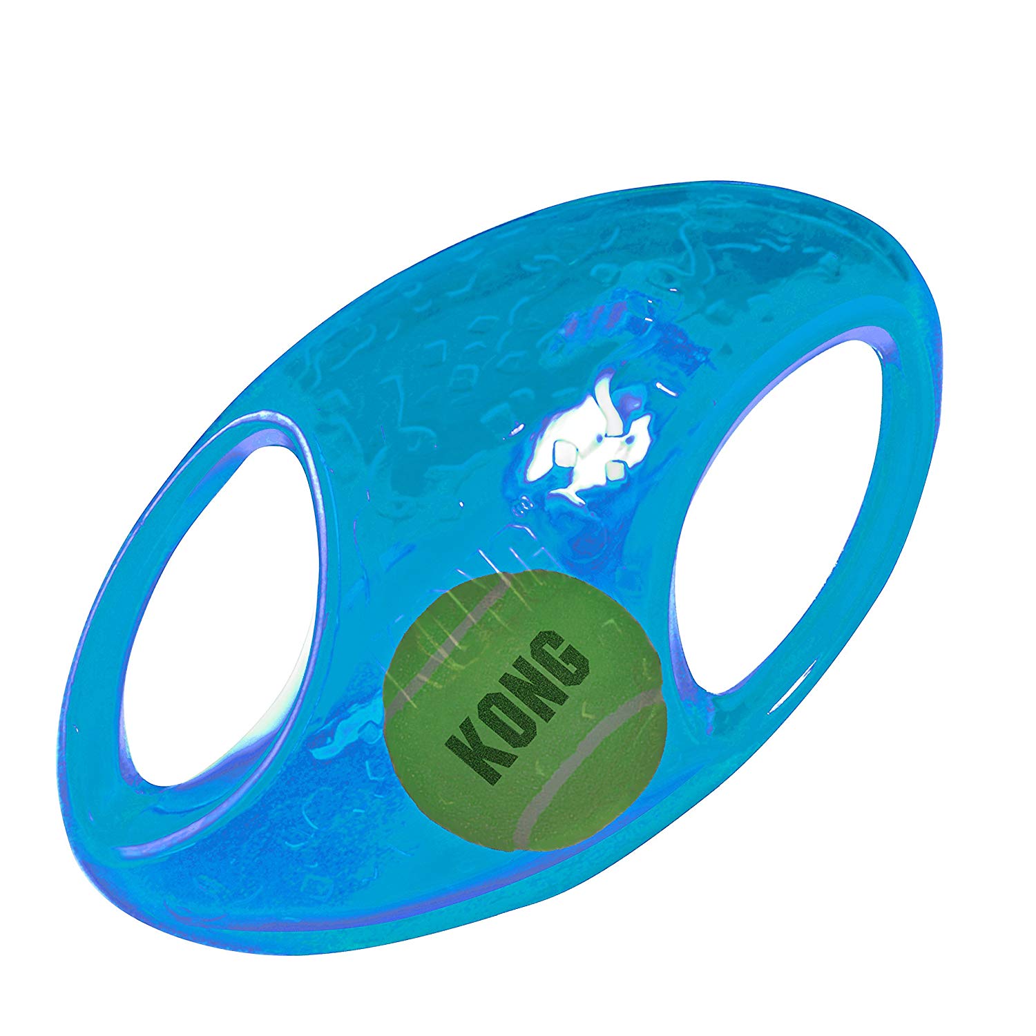 KONG - Jumbler Football - Interactive Fetch Dog Toy with Tennis Ball (Assorted Colours) - For Medium/Large Dogs - Image 2