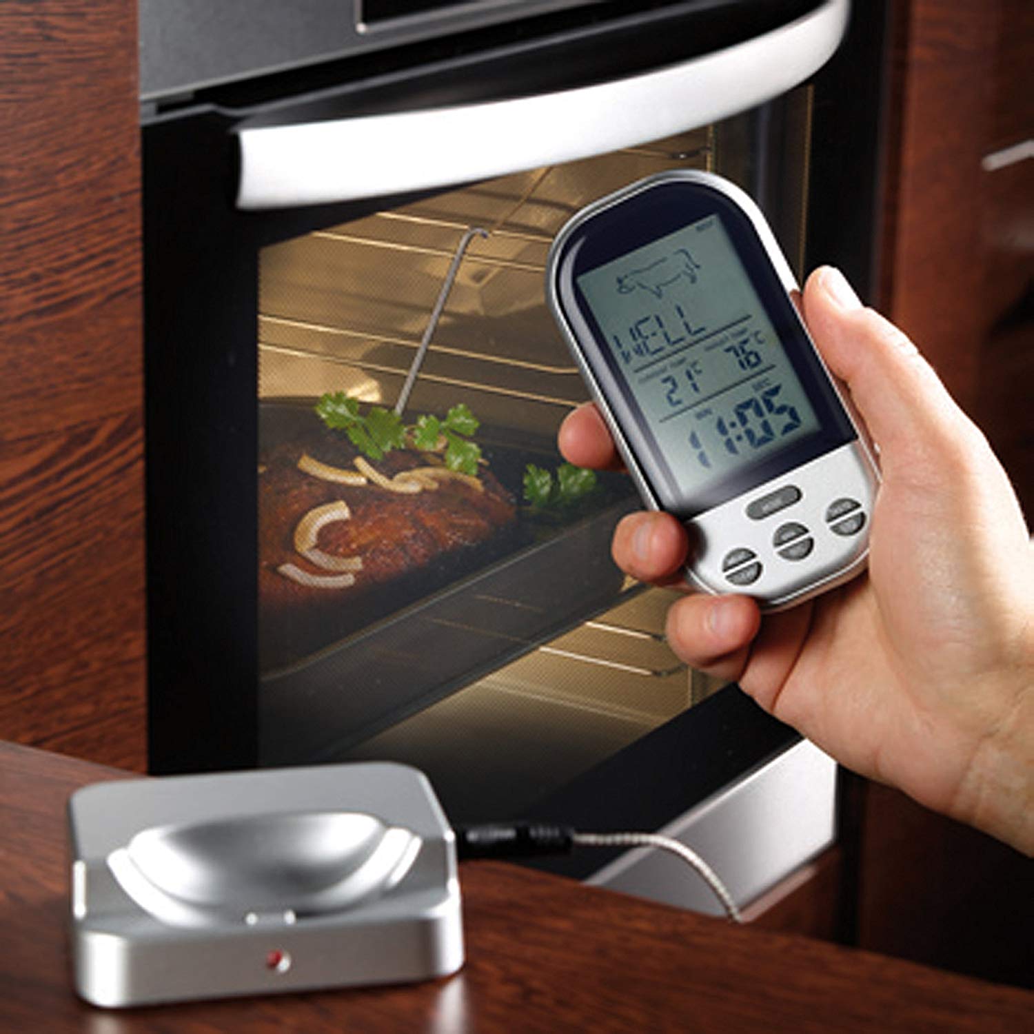 Technoline WS 1050 Wireless BBQ Thermometer - Black/Silver, 7.5x5.5x13 cm - Image 3