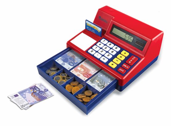 Learning Resources LSP2629-EUR Pretend Calculator Cash Register with Euro Play Money - Image 2