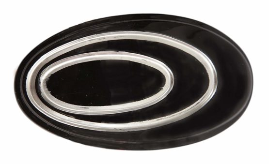 Caravan Silver Oval Automatic Hand Painted Barrette