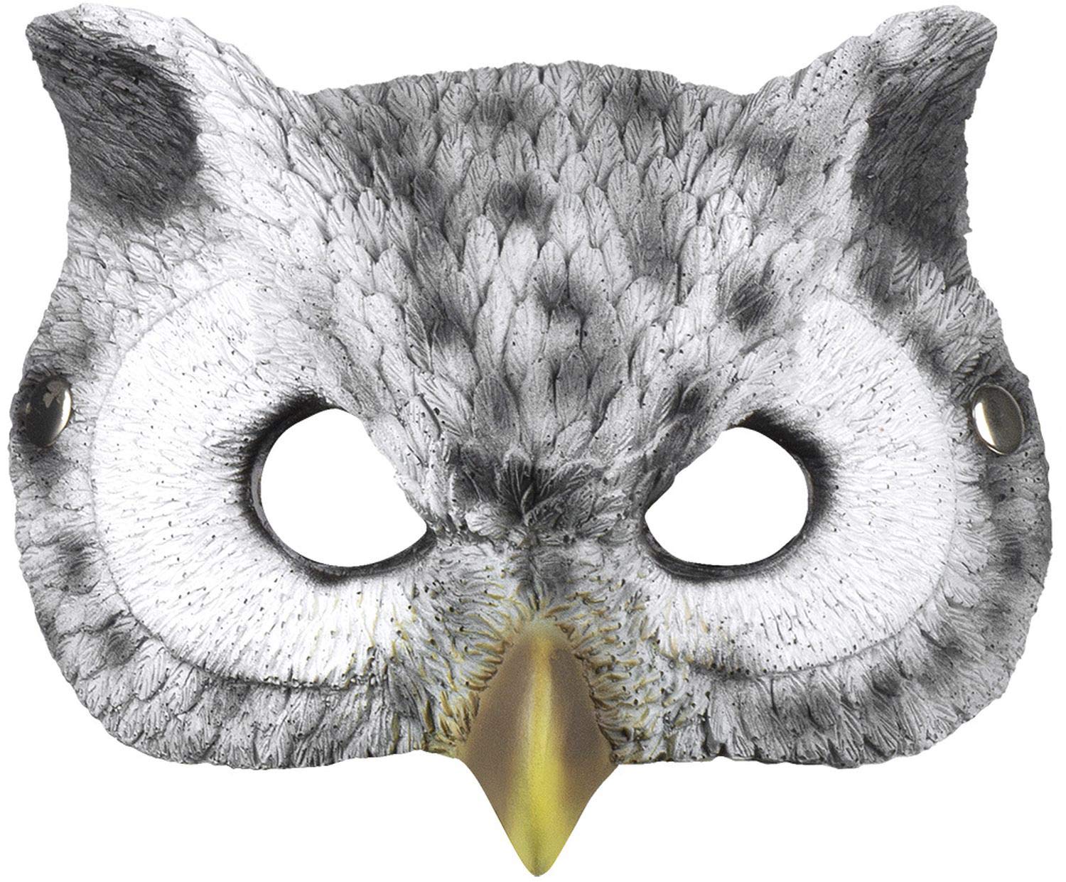 Boland Owl Half Mask, Realistic Animal Print Fancy Dress Mask with Elastic Strap