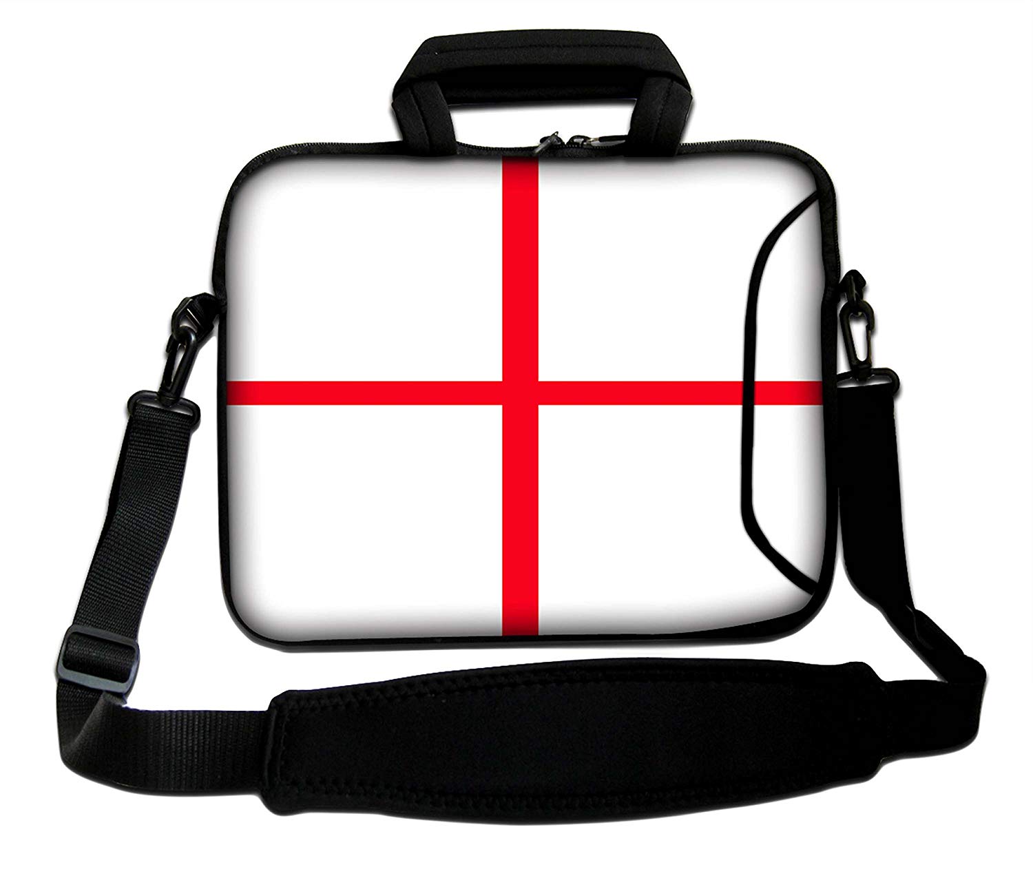 10" Netbook Shoulder Strap Sleeve Soft Case for Ferrari One, White and Red, 10 inch