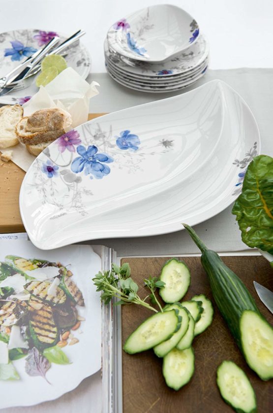 Villeroy & Boch Mariefleur Salad Serving Plate, 50 x 30 cm, Premium Porcelain, White/Multicoloured, Gris - Image 3