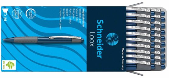 Schneider Loox Retractablle Ballpoint Pen - Blue Barrel / Blue Ink - Image 3
