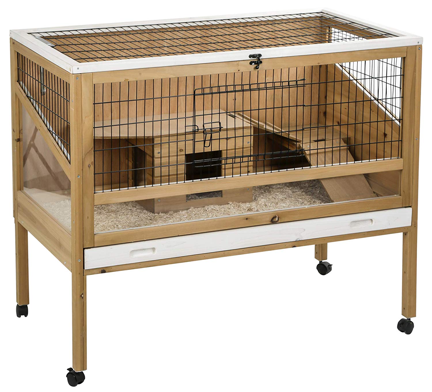 Kerbl Animal Cage Indoor Deluxe, 15 x 60 x 92.5 cm, Small, Wood, 115 cm L x 60 cm W x 93 cm H - Image 2