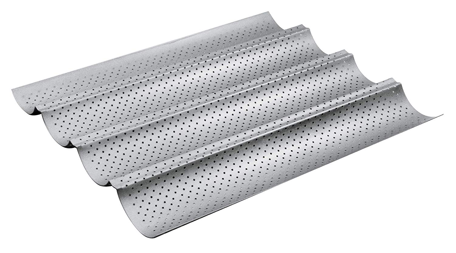 Paderno 47014-35 Baking Sheet for Baguettes, 15 inches by 13 inches, Black