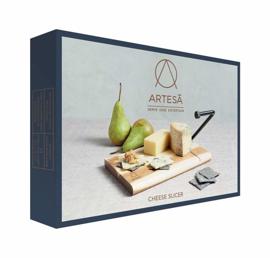 Artesà Acacia Wood Wire Cheese Slicer Board, 27 x 19 cm (10.5 x 7.5 Inch) - Image 2