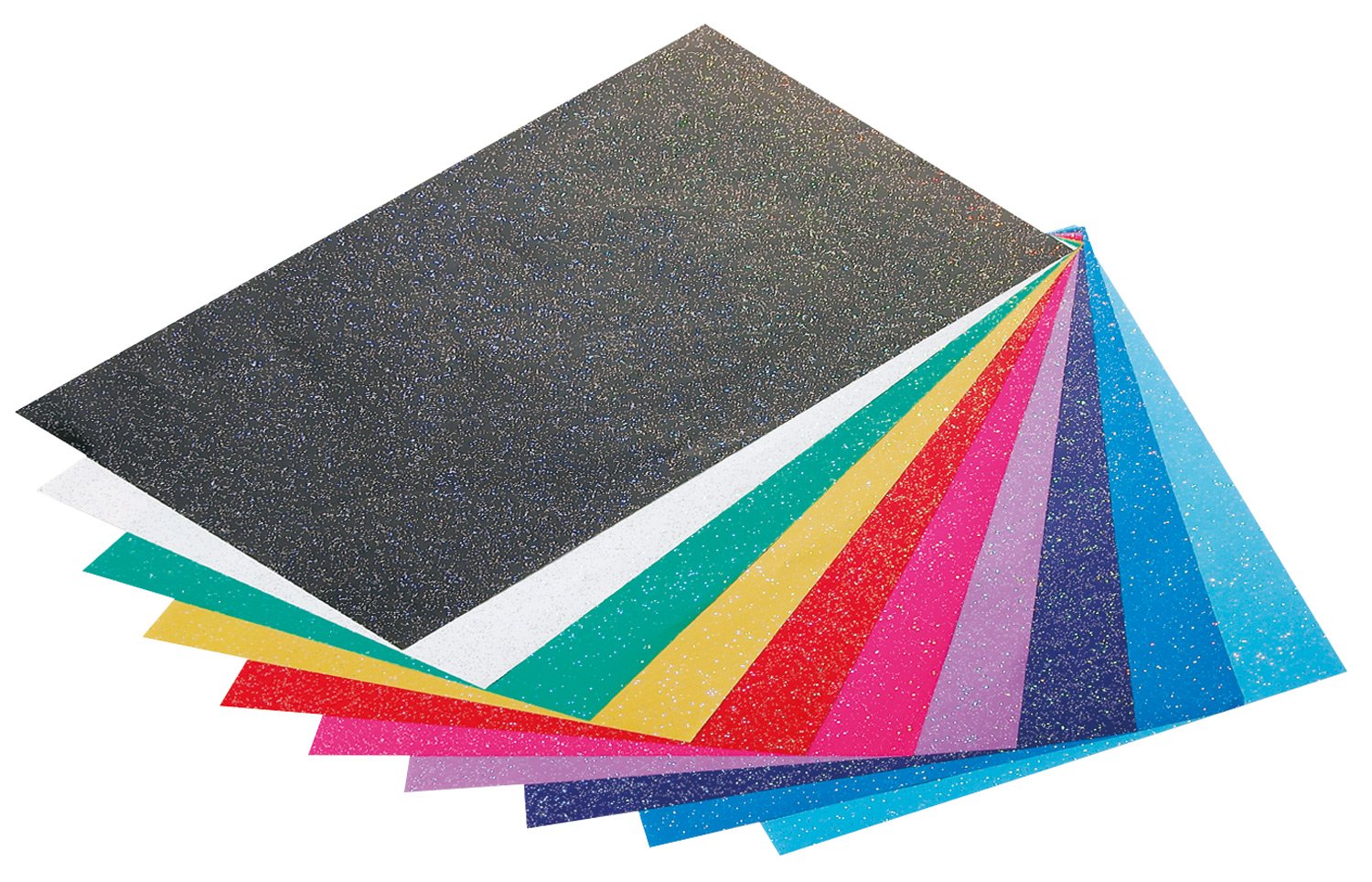 Folia 830409 - Glitter Paper 70g/m², 23 x 33 cm, 10 Sheets, Assorted Colours, multicolour - Image 2
