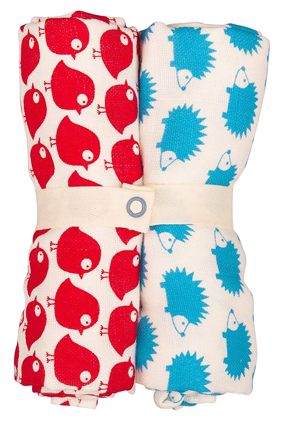 loud + proud Unisex_Baby Spucktuch im Doppelpack Neckerchief, Red (Tmato/Sky to/Sk), One Size (Pack of 2)