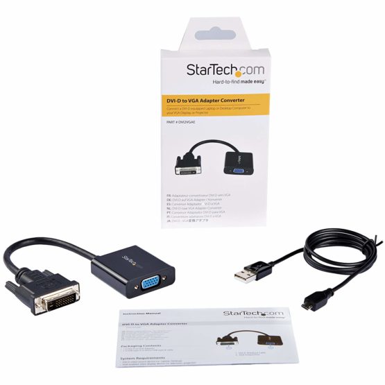 StarTech DVI-D to VGA Active Adapter Converter Cable - 1080p - DVI to VGA Converter box (DVI2VGAE),black - Image 2
