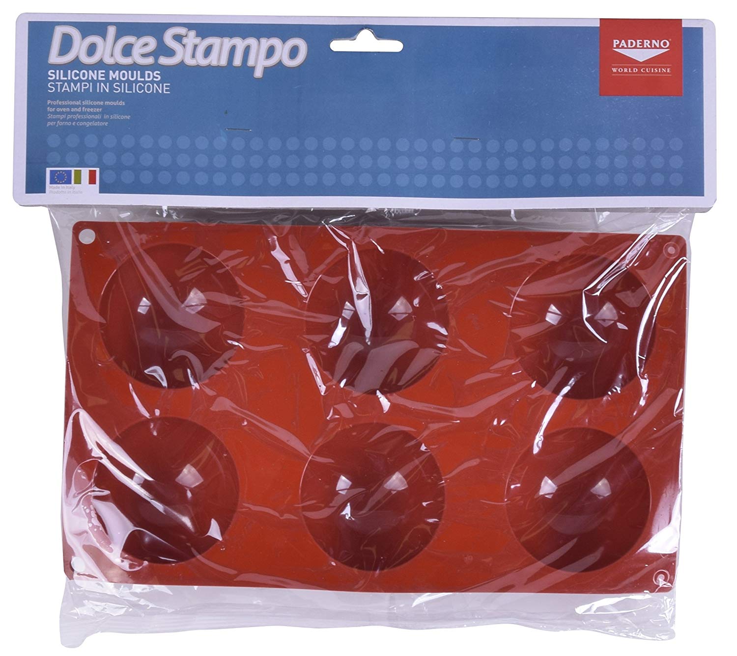 Paderno 47742-01 Flexipad Sphere Silicone, Red, 6 Semisfere diam. 70 mm - Image 4