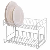 Delfinware 2013W White 2 Tier Small Plate Rack