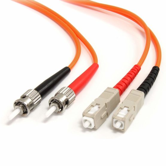 StarTech 2m Fiber Optic Cable - Multimode Duplex 62.5/125 - LSZH - ST/SC - OM1 - ST to SC Fiber Patch Cable (FIBSTSC2)