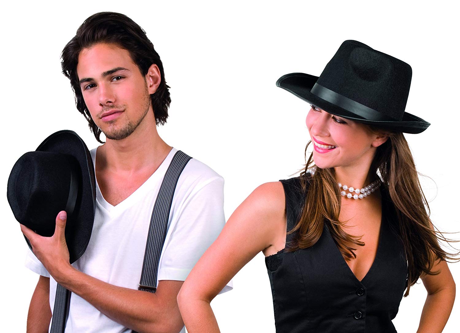 Boland Adult Mafia Hat, Black 1920s Gangster Hat, One Size Felt Trilby with Black Band - Perfect for Mafia or 1920s Themed Parties - Image 2