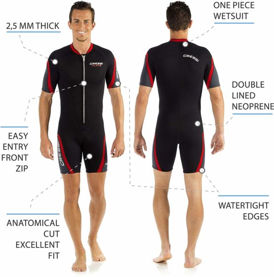 Cressi Playa Man Wetsuit 2.5 mm - Men's Premium Neoprene Wetsuit Shorty for Snorkeling, Diving, Swimming - Image 3