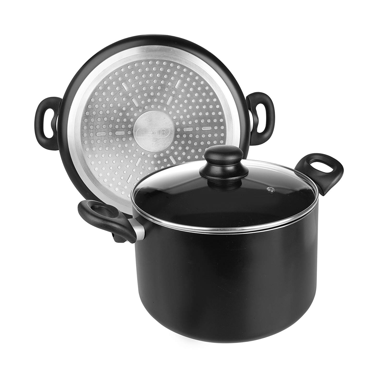 Ibili 410920 - Olla con tapa de Cristal Inducta 20 cm, Black/Transparent, 28 x 28 x 6 cm - Image 2