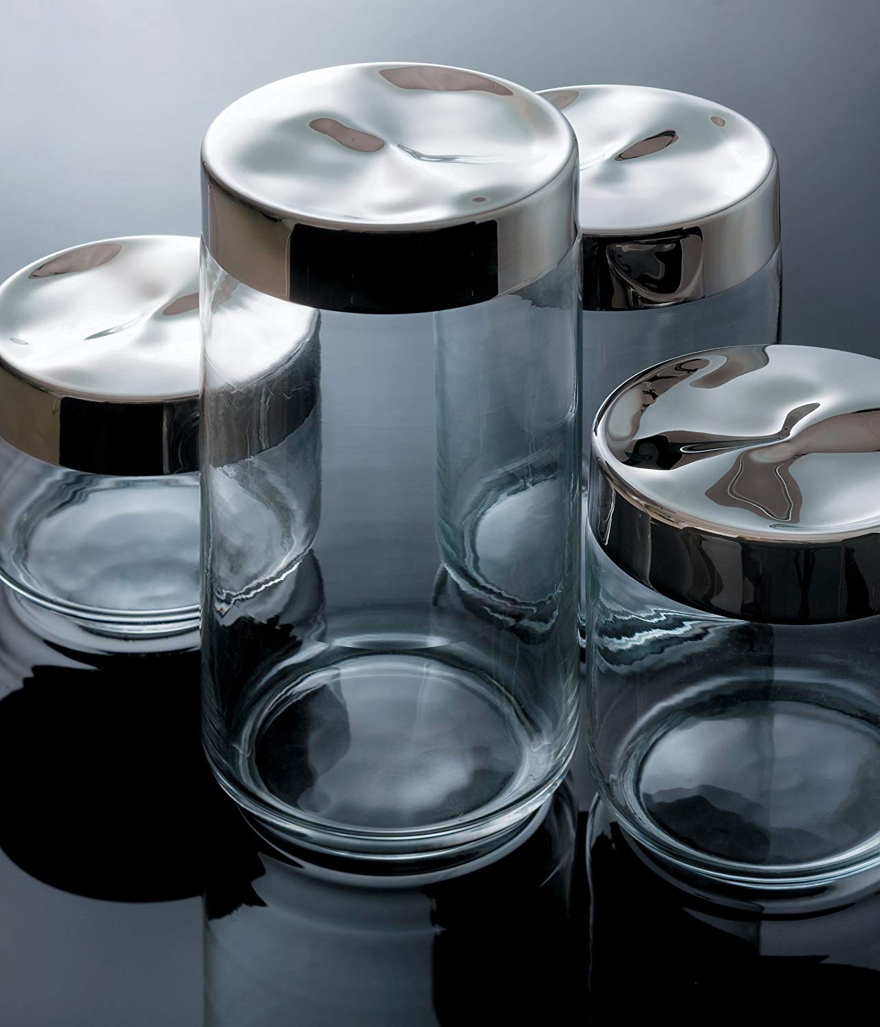 Alessi Julieta LC07 - Design Hermetic Kitchen Jar, Glass Body with Stainless Steel 18/10 Lid, 50 cl, Grey, 0.5 l - Image 3