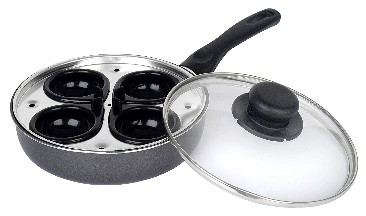 Sapphire P063 20 cm 4-Cup Egg Poacher , Black, 1 - Pack - Image 2